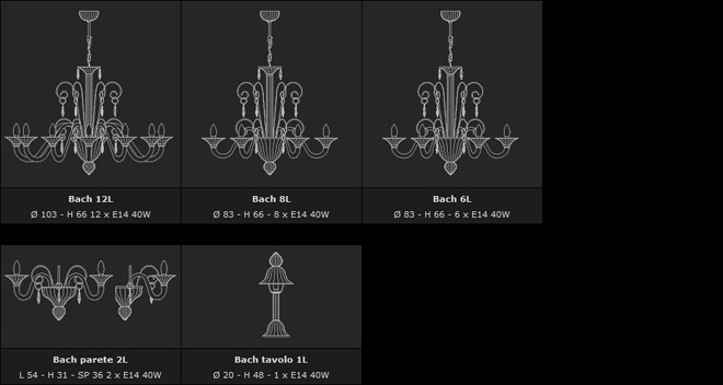 Светильники и люстры из Италии - Bach, на Lumiera.ru