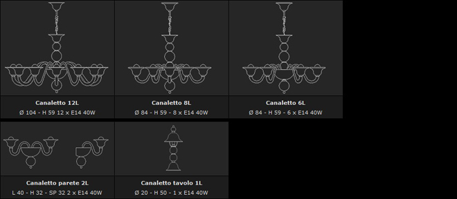 Светильники и люстры из Италии - Canaletto, на Lumiera.ru