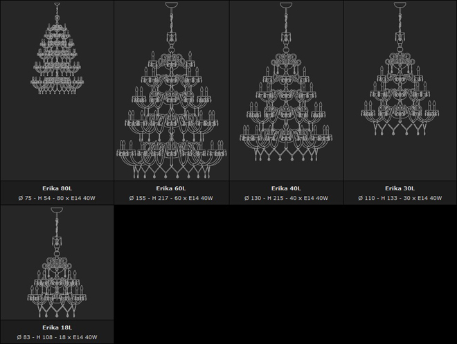Светильники и люстры из Италии - ERIKA, на Lumiera.ru