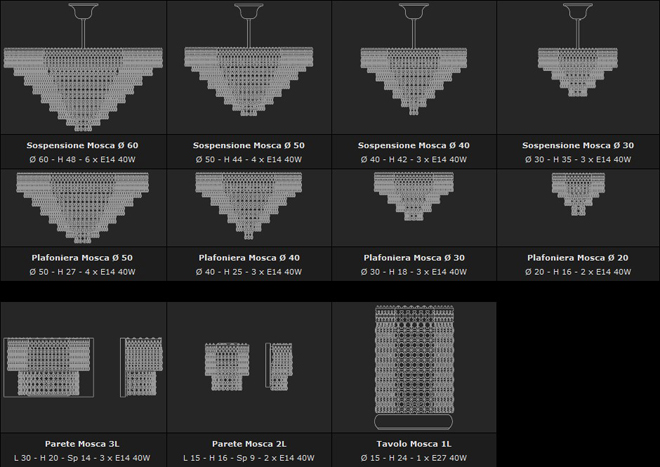 Светильники и люстры из Италии - MOSCA, на Lumiera.ru