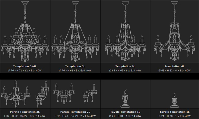 Светильники и люстры из Италии - TEMPTATION, на Lumiera.ru