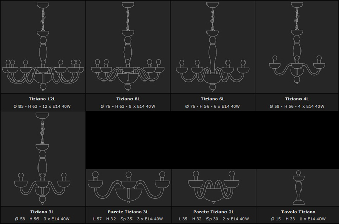 Светильники и люстры из Италии - TIZIANO, на Lumiera.ru